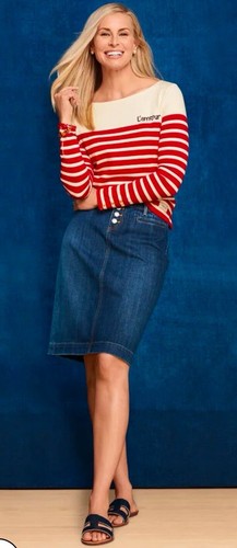 TALBOTS Top Heart Love Red Stripe Women’s Knit Pullover Amour Long Sleeve Sz 2X - Picture 5 of 6