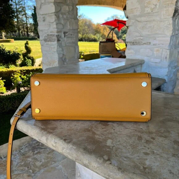 Michael Kors Hope Large Leather Satchel/ Wallet Options Marigold Gift Rare NWT image 5