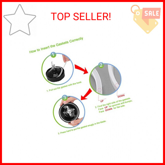 6 Pack Rubber Gaskets Replacement Seal 3.94 inch for Nutri Ninja Blender Replace