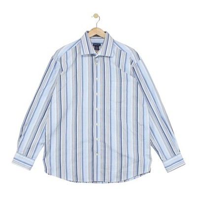 Vintage Gant gestreiftes Hemd Herren Größe XL blau 80er zweilagig Baumwolle