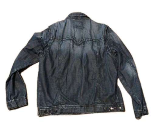 Giacca denim uomo Rivet de Cru taglia 4XL blu jeans invecchiato camionista grunge - Foto 2 di 15