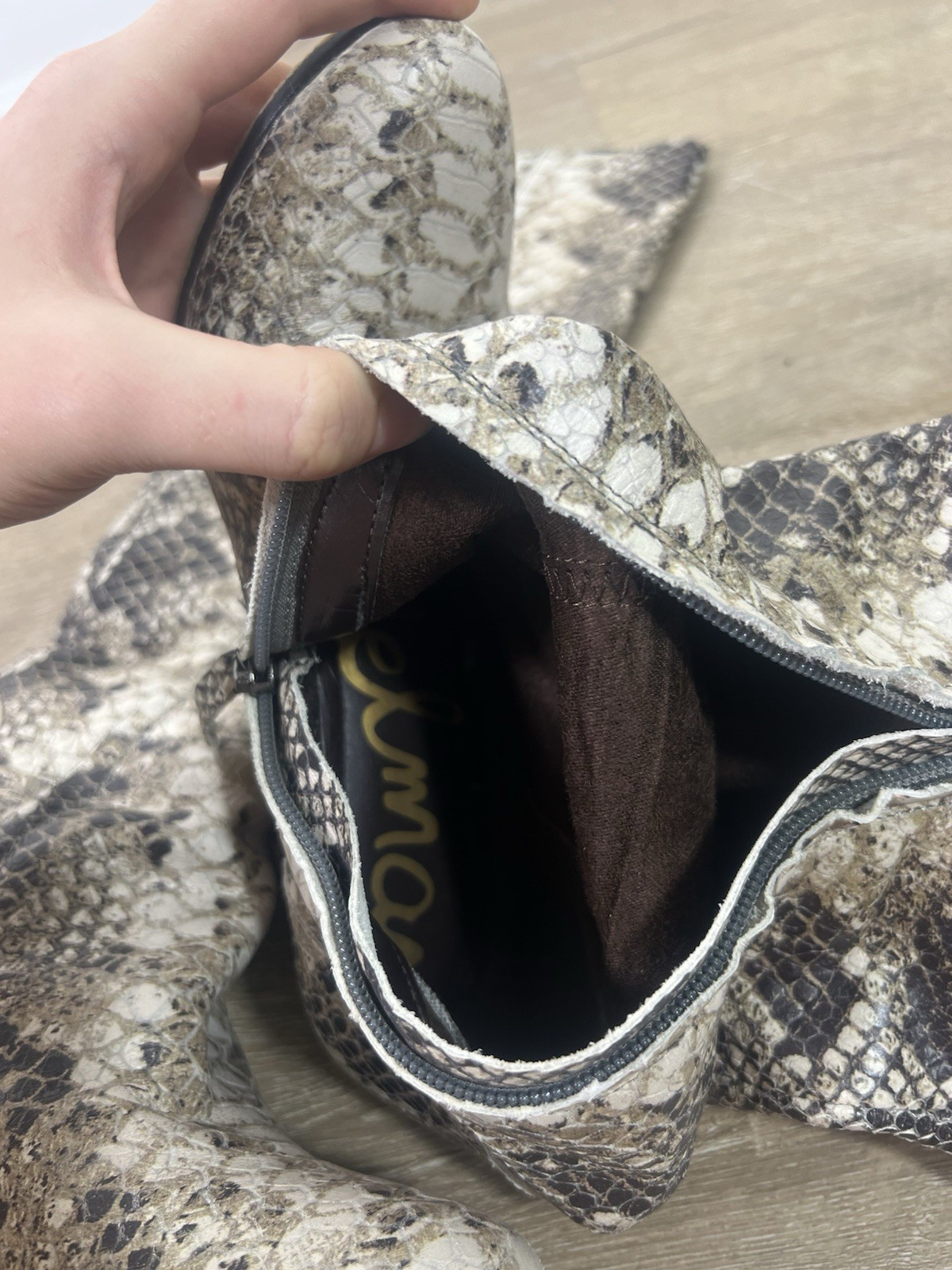 Sam Edelman Snakeskin Python Print Knee High Boot… - image 2