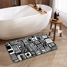 Tropical Leaves Bathroom Rug 17x30 Inch FastAbsorbing QuickDry NonSlip Mat