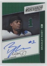 2014 Press Pass Showbound Green 7/10 Bradley Roby #SB-BR Auto 0b2
