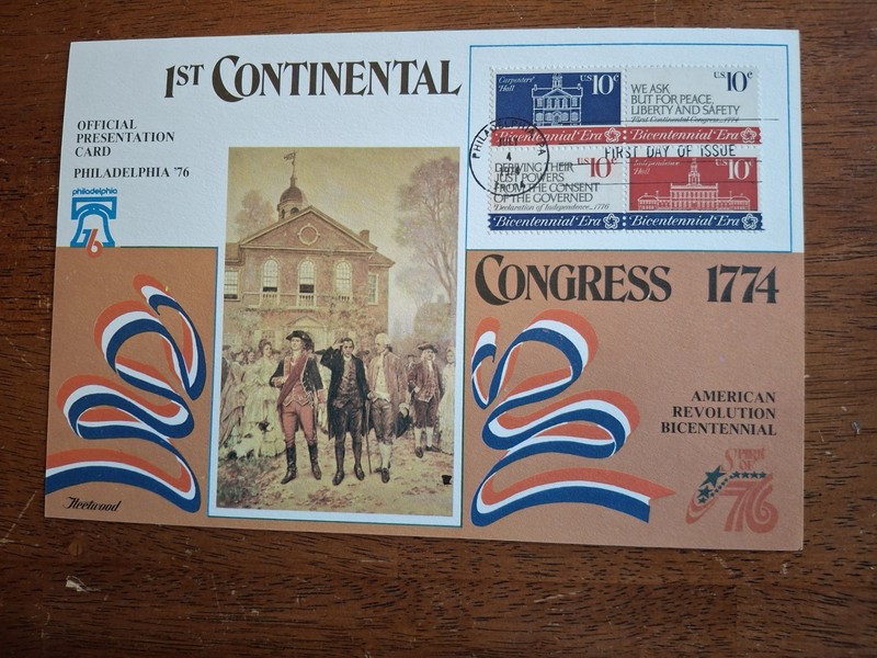 1974 Continental Congress 10c Sc 1543-1546 1546a block Fleetwood Maxi Card FDCs