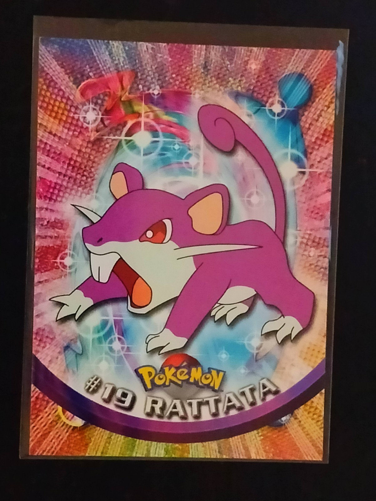 RATTATA #19 - BLUE Logo - NON-HOLO - SERIES 1 - TOPPS Pokemon Card - NM/LP