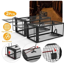 2 Pack Galvanized Iron Rat Trap Mouse Traps Cage for Indoor Outdoor Rodent Mice