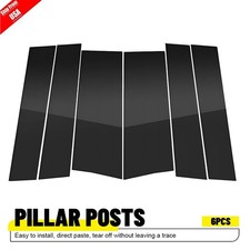 Black Pillar Posts For Honda Odyssey 2005-10 6pc Set Door Trim Mirror Cover Kit