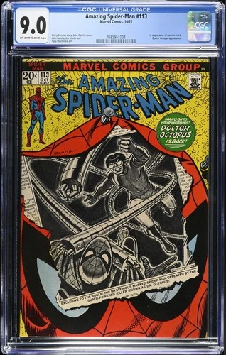 AMAZING SPIDER-MAN #113 (1972) CGC 9.0 OWW 1ST APP HAMMERHEAD LAST PAGE CAMEO