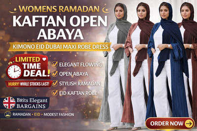 Damen Ramadan Kaftan offen Abaya Kimono Eid Dubai Maxi Morgenmantel Kleid