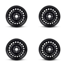 Set Of 4 15 Black Steel Wheels Rims For Honda 4x100 B414 Genuine 4lug