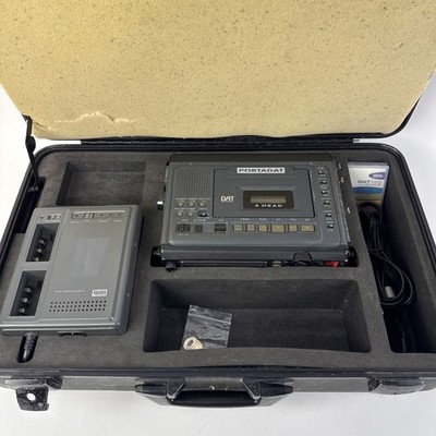 Vintage HHB PORTADAT PDR-1000 4-Head DAT Recorder w/ Hard Case, Charger & Tape  