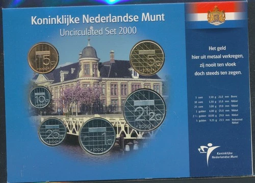 LS81272 Netherlands 2000 uncirculated set of coins FDC numis letter used