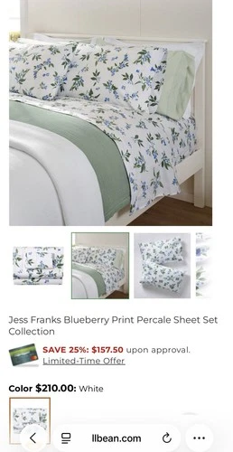 L.L.Bean Pima Cotton Percale Sheet Set - Thumbnail 4