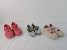 M&S Kids 3pcs Bright Pink Trainers Sage Ballet Shoes Pink Trainers Size 11.5 NEW