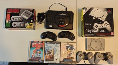 Mini Konsole Bundle - Playstation SNES und Sega Mega Drive Genesis Retro Gaming