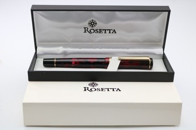 Vintage Rosetta Magellan Red Marble Medium Füllfederhalter, GT