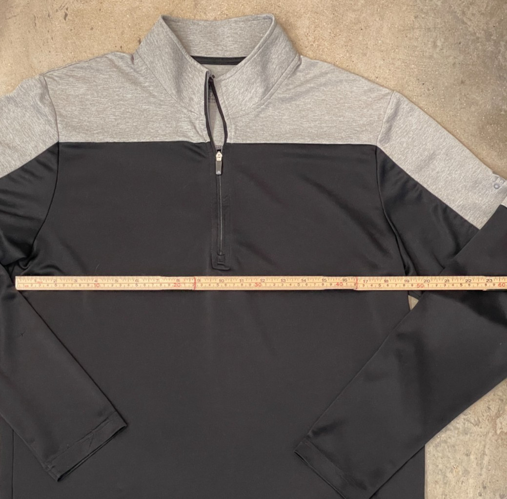 Adidas Primegreen 1/4 Zip Jacket Mens M Gray Black Lightweight Moisture Wicking thumbnail 5