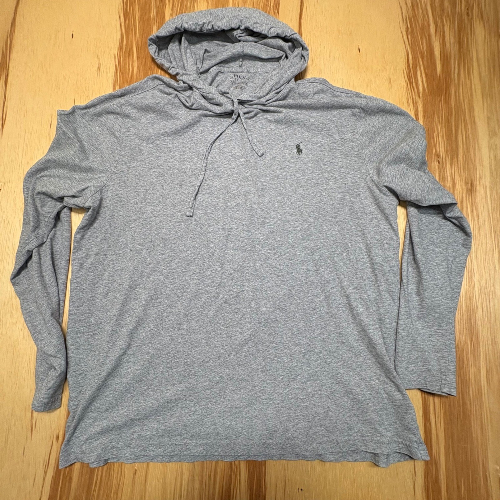 Polo Ralph Lauren maglietta manica lunga con cappuccio verde pony uomo XL