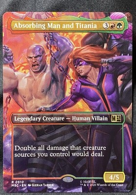 MTG Marvel Super Heroes Commander 0510 Absorbing Man & Titania Borderless Mythic
