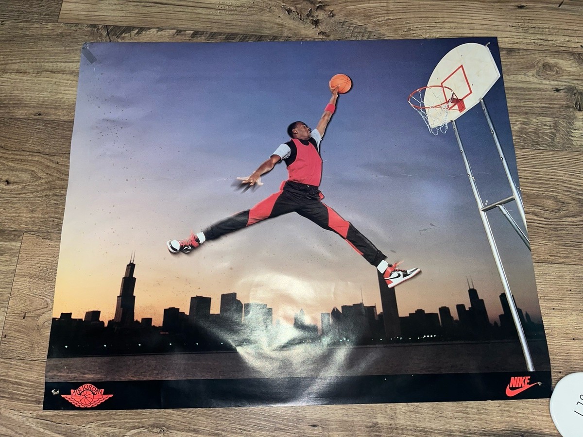 Michael Jordan / AIR JORDAN キャンバスポスター Vintage 1985 MICHEAL JORDAN JUMPMAN Nike Air Jordan Poster