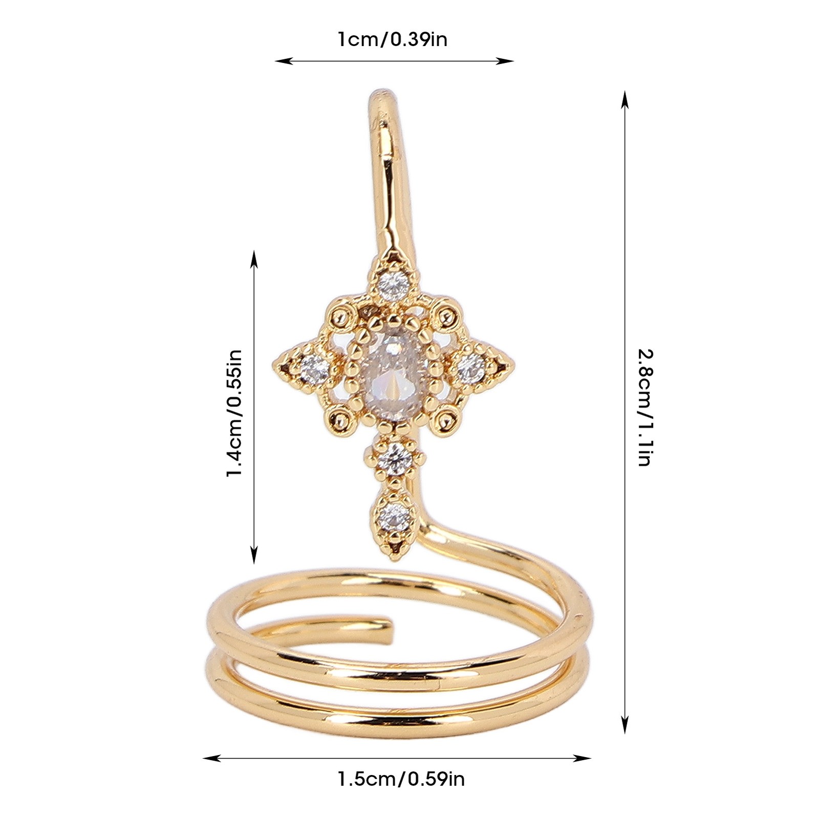 Finger Nail Ring Electroplated Copper Fingernail Rings Nail (Golden ) NOW