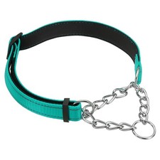 Dog Chain Collars, No Pull Dog Collar Reflective Nylon L-24 Inch, Light Green 