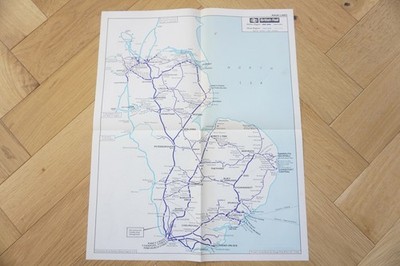 Aug 1967 Eastern Region British Rail Eisenbahn Karte sehr guter Zustand