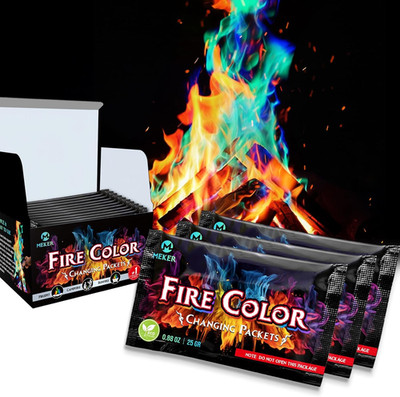 MEKER Fire Color Changing Packets - Fire Pit, Campfires, Outdoor Fireplaces, Bon