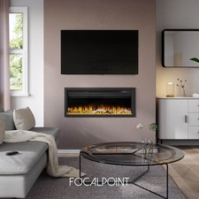 Focal Point Electric Fire Inset 1.5kW Matt Black Fireplace Log Effect Home