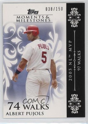 2008 Topps Moments & Milestones 38/150 Albert Pujols (2005 NL MVP 97 Walks) i4v