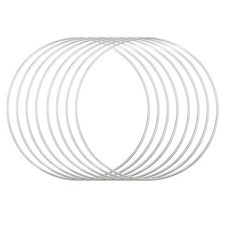 8Pcs Dream Catcher Rings, 7.5" Metal Hoops for Hanging Crafts DIY, Silver 7.3"