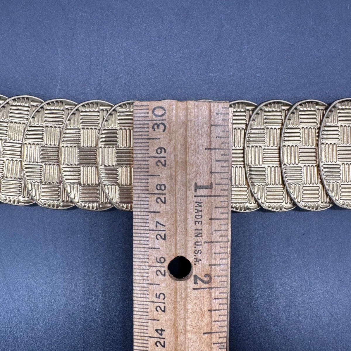 Vintage Gold Metal Stretch Belt 1970s Disco Glam Queen Statement Elastic Retro Vintage Gold Metal Stretch Belt 1970s Disco Glam Queen  main image 2