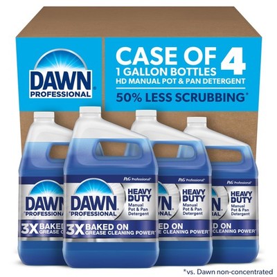 Dawn Professional Heavy Duty Pot & Pan Dish Soap, 1 Gallon, Case of 4