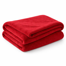 Sherpa Fleece Blanket Red 50 x 60 Inch Plush Super Soft Light Sofa Bed Throw