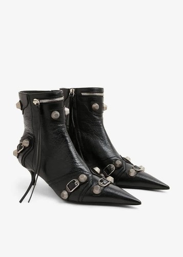 Balenciaga Damen-Stiefeletten Cagole Lammleder Schnalle Reißverschluss, Marke Größe 38 (US - Bild 3 von 8