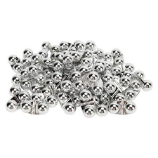 (Silver)50PCS Fishing Double Rattle Metal Sea Fishing Attractor Bell Beads BS