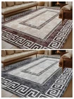 200x300 Greek Key Design Super Soft Washable Living Room Rug Carpet Grey & Brown