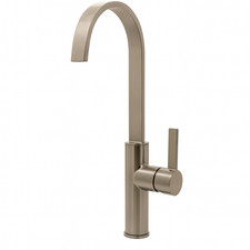 Jeroni Swept Spout Brushed Nickel Kitchen Mixer Tap Single Lever UK
