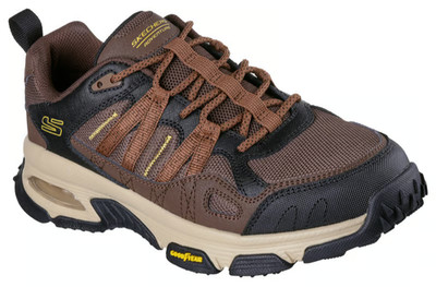 NEW MENS SKECHERS SKECH AIR ENVOY BUYERS PEAK Brown Black LEATHER Shoes
