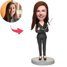 Custom Female Teacher Bobblehead Personalized Gift with Engraved Text Unique Dec