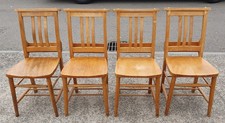 SET OF 4 VINTAGE ANTIQUE CHAPEL CHURCH CHAIRS      DELIVERY AVAILABLE
