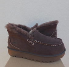 UGG ANSLEY PARC BURNT CEDAR SUEDE PLATFORM MOCCASIN SLIPPERS, US 8/ EUR 39 ~NIB