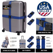 Heavy-Duty Adjustable Luggage Straps - 500 LB Cap, 2 Pack, Easy to Identify Blue