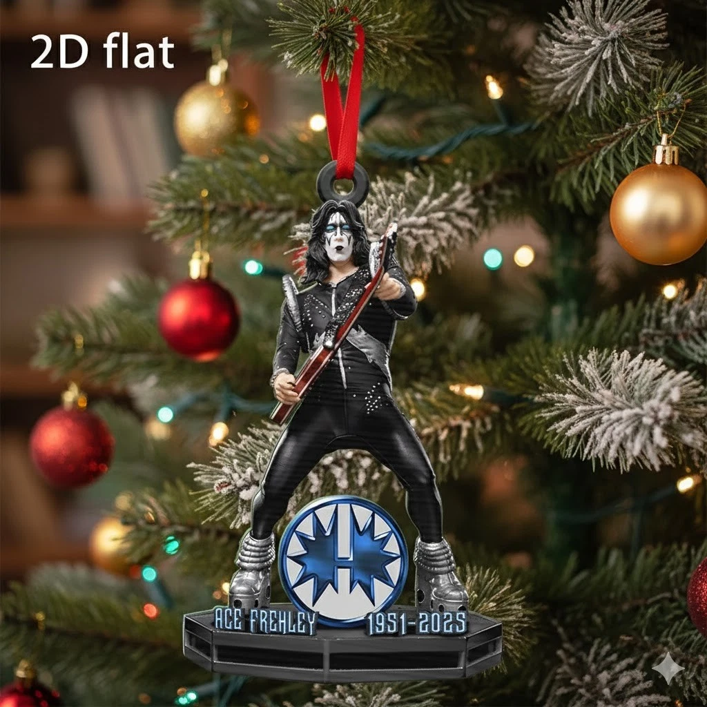 Ace Frehley Tribute 1951-2025  Acrylic Christmas Ornament Acrylic