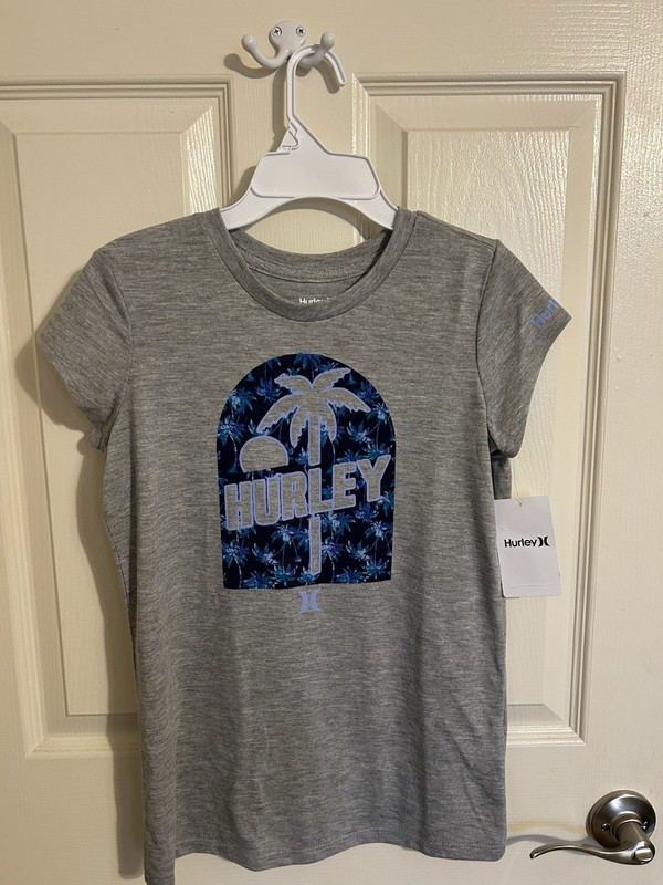 Hurley Girl's Dk Heather Gray T-Shirt Size L