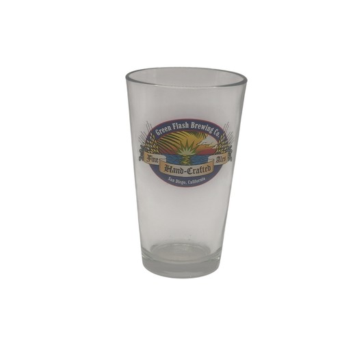 Green Flash BREWING COMPANY Pint Glass San Diego California Brewery Craft Beer