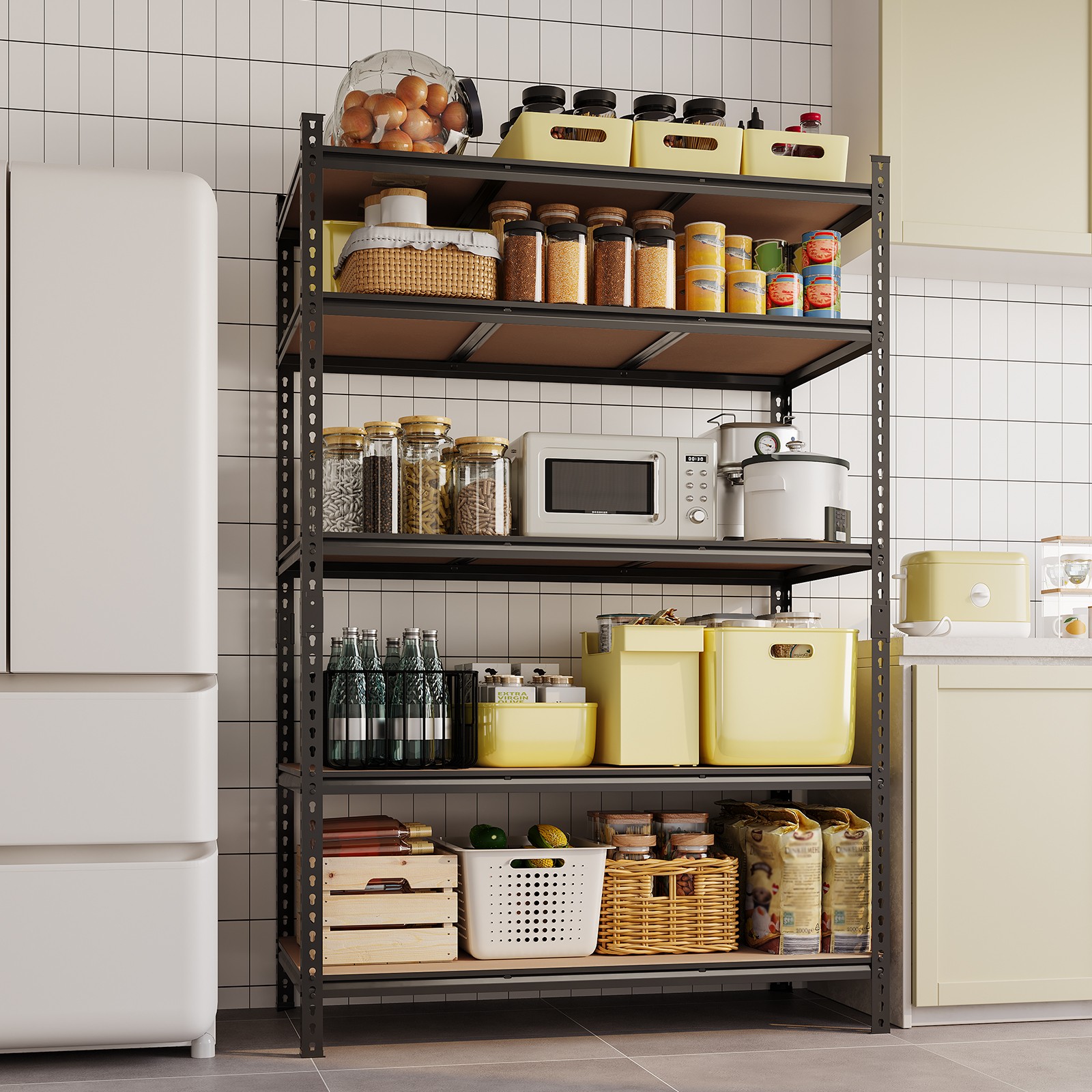 Storage Shelves 5 Tier Garage Shelving Heavy Duty Adjustable Metal Shelving Unit