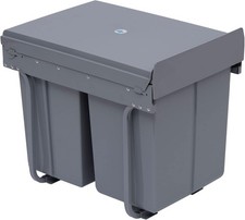 Waste Bin Kitchen Pull-Out  with Soft Close & Handle – 3-Compartment Under Sink