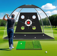 10x7ft Golf Simulator Practice Net Hitting Aid Training Driving Chipping Swing